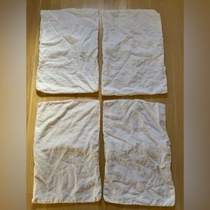 Dazed But Amazed White Linen King Sheet Set